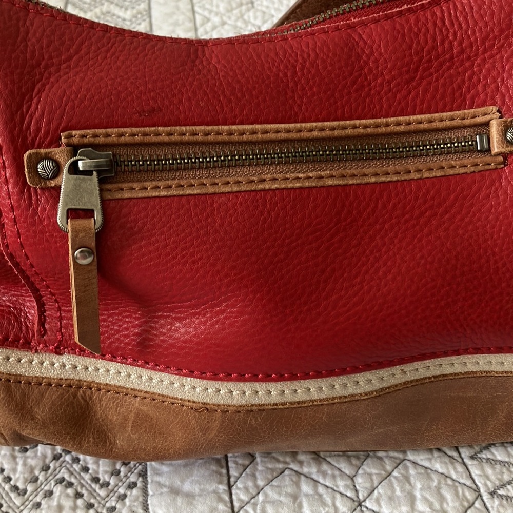 Red leather purse